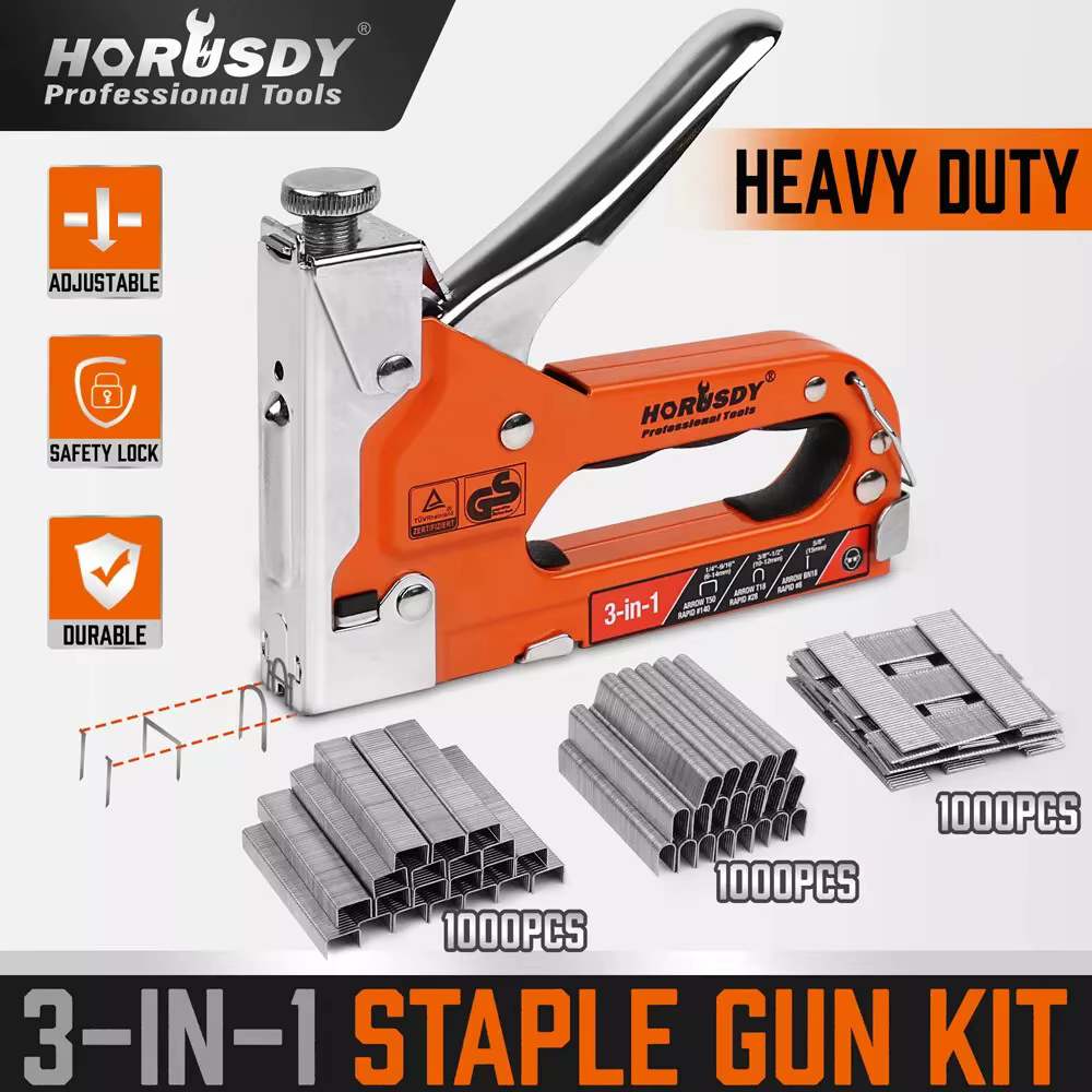 HORUSDY Agrafeuse 3-en-1 robuste, outil de fixation, agrafeuse sans agrafes