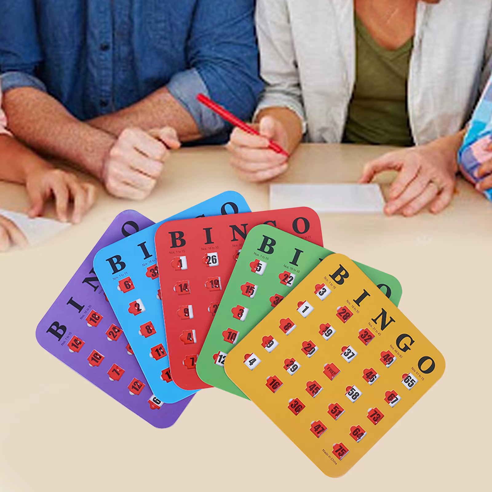 5 pièces cartes de jeu de Bingo grande impression bingo carton pour grands groupes adultes réutilisa