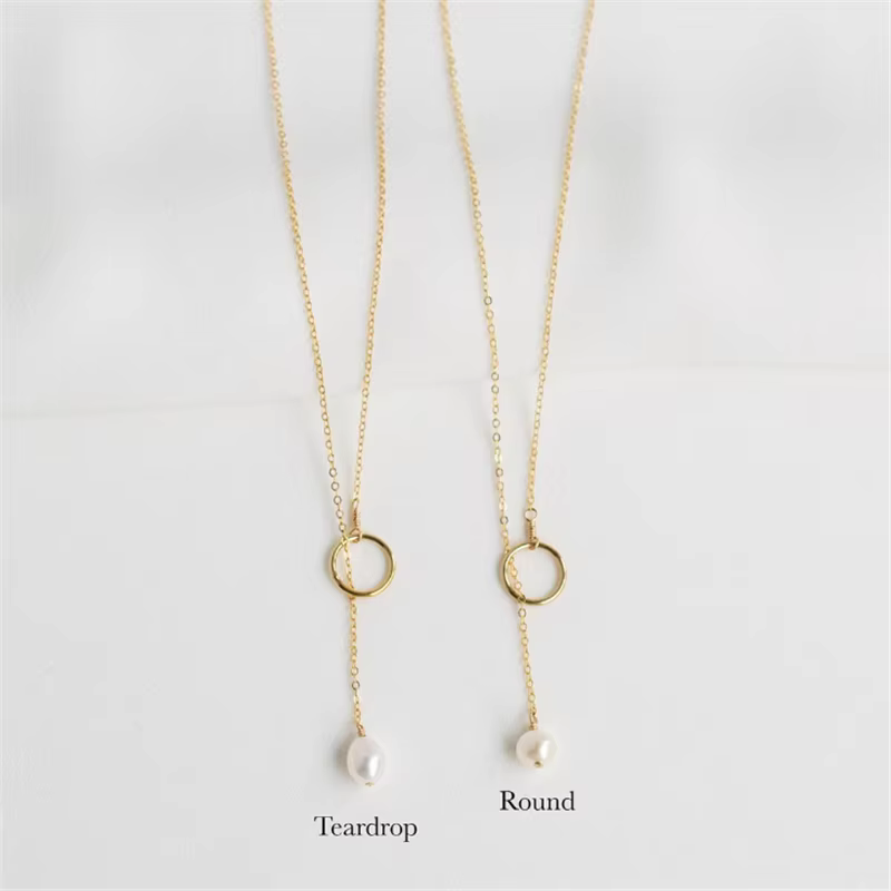 Collier de perles naturelles, bijoux faits à la main, pendentifs ras du cou remplis d'or 14K, Collie