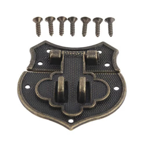 Loquet de verrouillage de boîte à bijoux vintage, fermoir de valise, cadenas antique, loquet de boît
