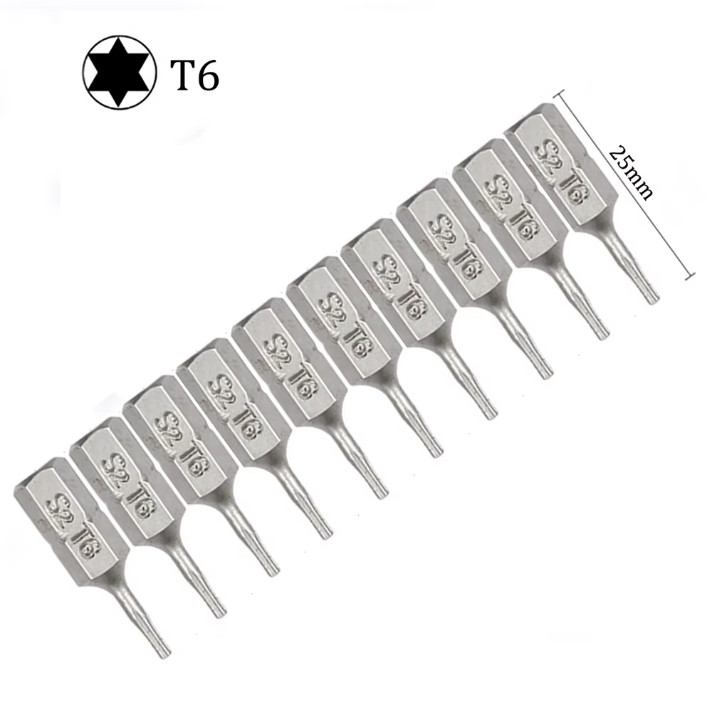Jeu d'embouts de tournevis Torx, 1/4 Hex Shank Star, T6, T7, T8, T10, T15, T20, T25, T30, T35, T40, 