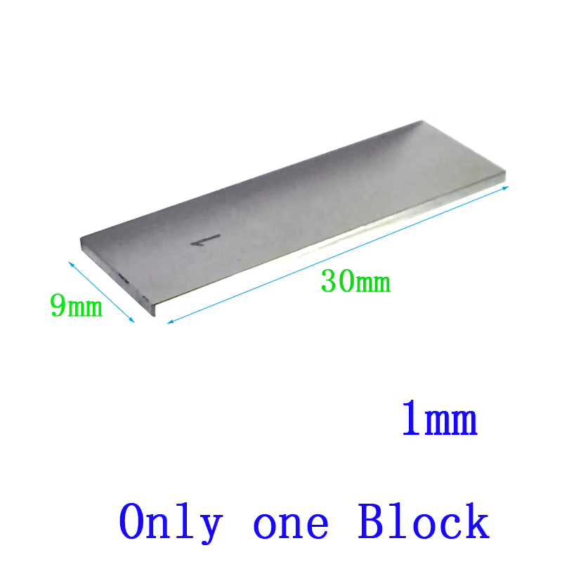 Bloc d'acier jauge de mesure bloc de jauge carré en acier 1mm, 2mm, 3mm, 4mm, 5mm, 6mm, 7mm, 8mm-9mm
