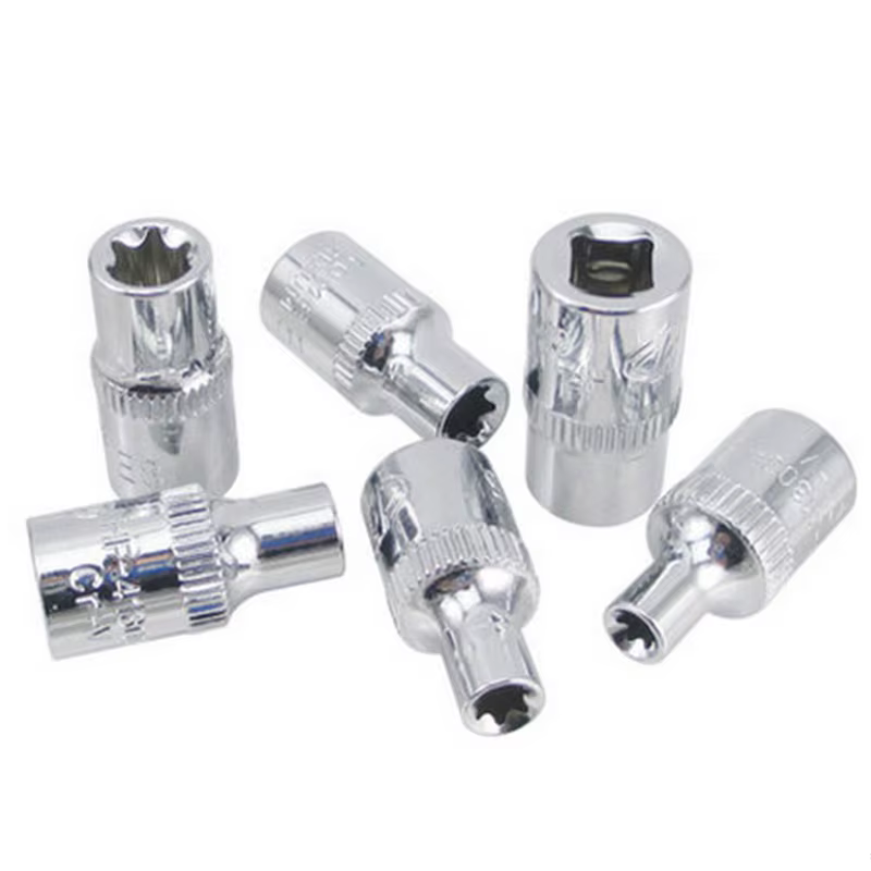 Jeu de douilles à cliquet 1/4 ", clé dynamométrique Torx Star, adaptateur de douille femelle, pilote