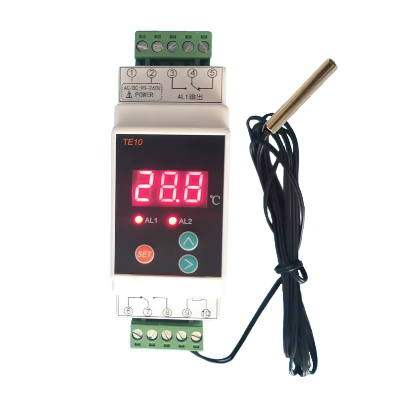 AC90~260V -40~110 ℃   Thermostat sur Rail Din avec capteur, sortie relais bidirectionnelle, contrôle