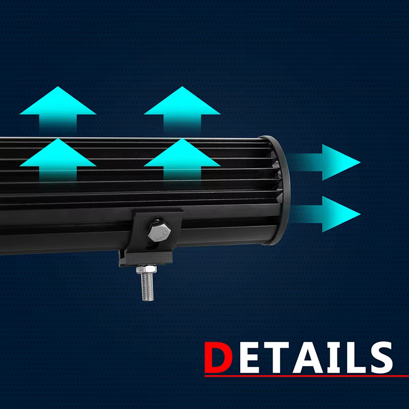 Auxtings 12-45 pouces 180W-612W Tri-Row 7D barre lumineuse LED tout-terrain barre LED Combo barre lu