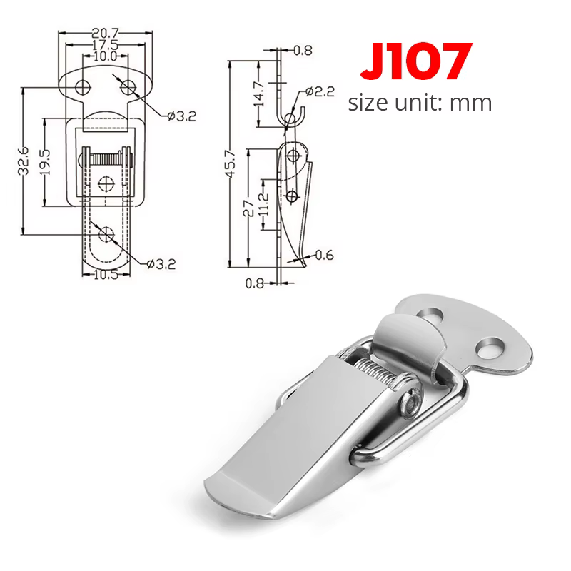 KAK – boîtes d'armoire à ressort, loquet à bascule, loquet en acier doux pour porte coulissante, qui
