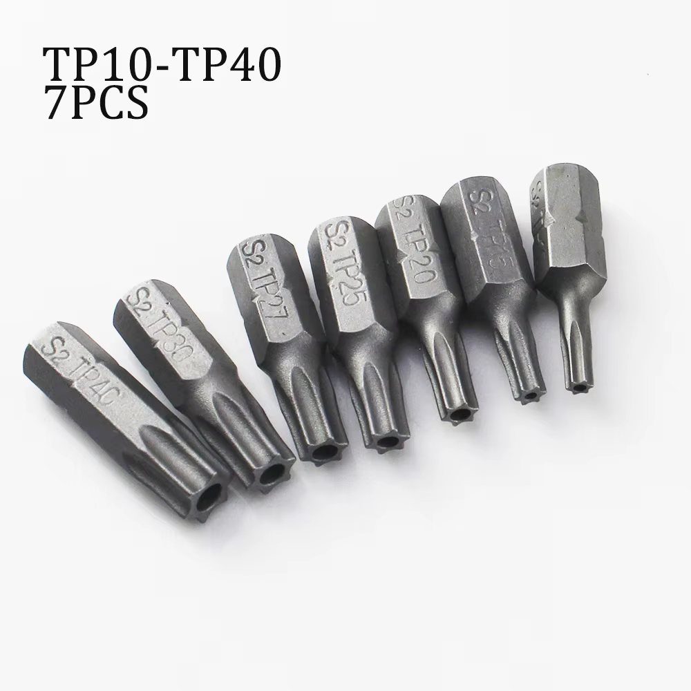 Embouts de tournevis Torx de 25mm avec trou T10 T15 T20 T25 T27 T30 T40, jeu d'embouts électriques à