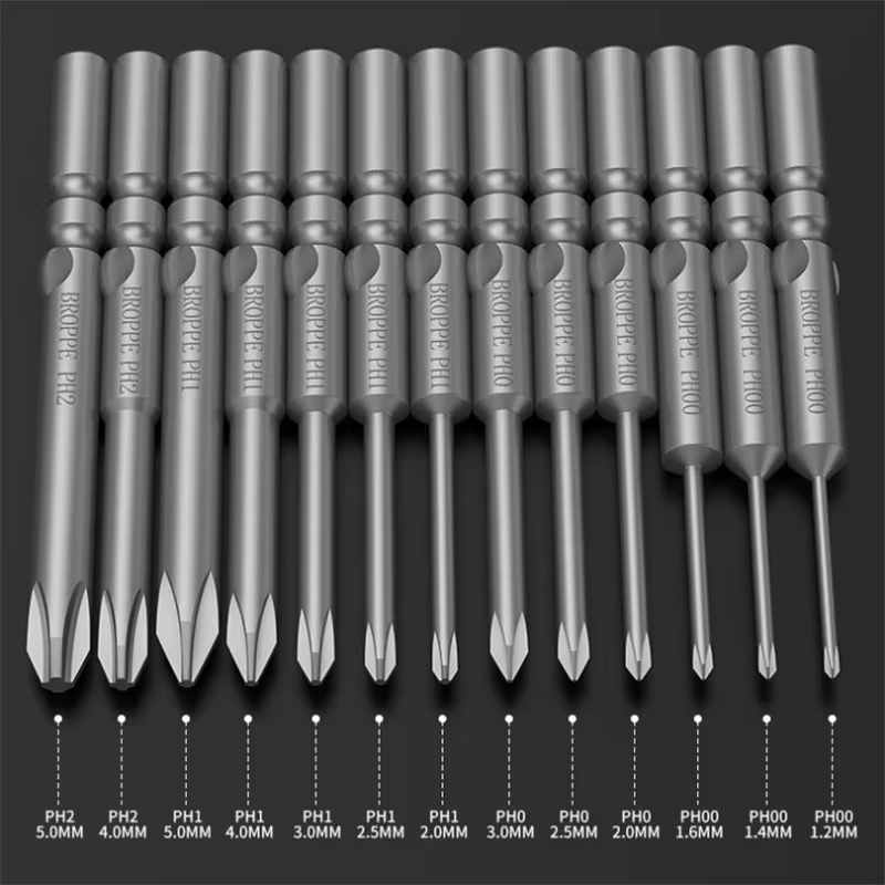 BROPPE 801 Phillips tournevis électrique embout S2 acier allié 5mm tige ronde forte embout de tourne