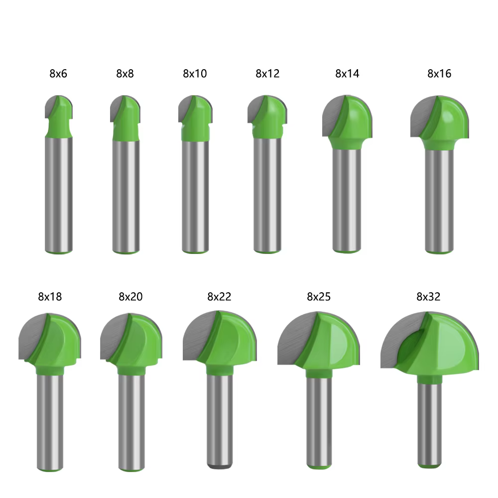 LAVIE 1pc 8mm tige boule nez fraise nez rond crique CNC fraise rayon noyau boîte carbure monobloc ro