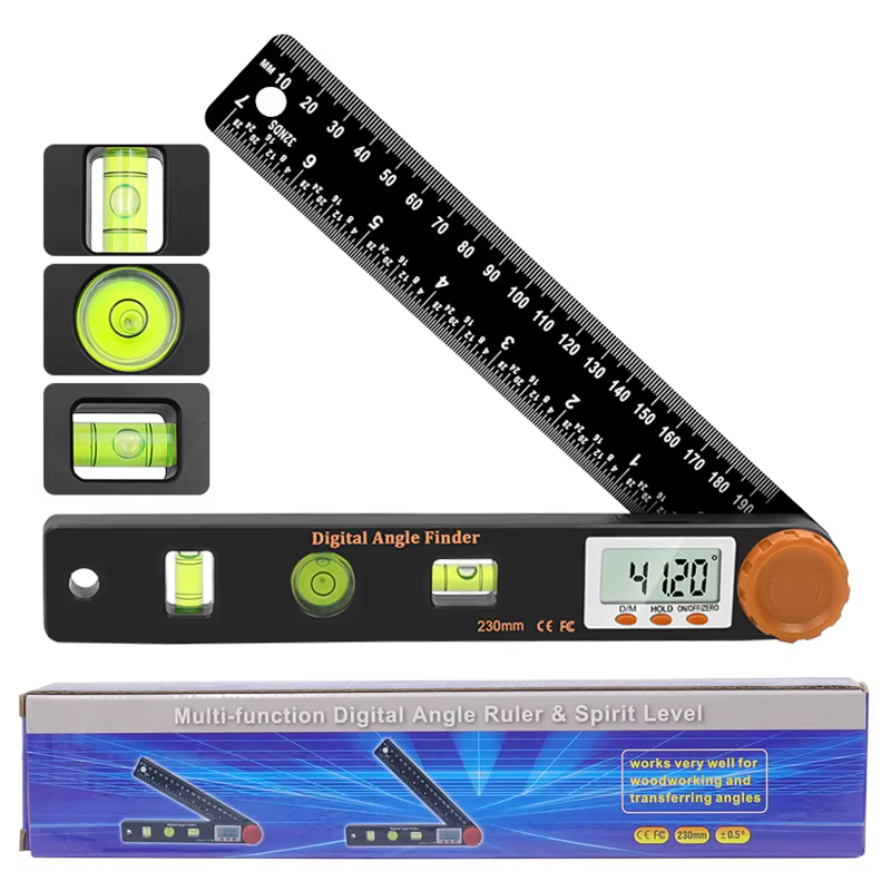 Angle de mesure 4 en 1 0-999,95 ° Inclinomètre d'angle d'instrument numérique, goniomètre électroniq
