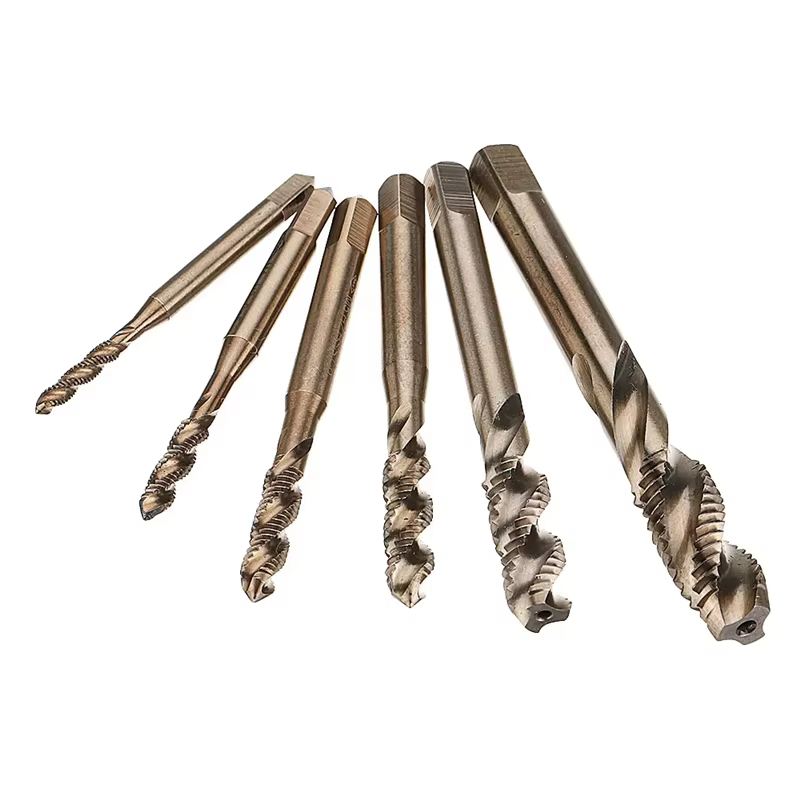 Machine à flacons en spirale M3-M12 HSS-Co Cobalt M35, tarauds à vis métrique, filetage droit, perce