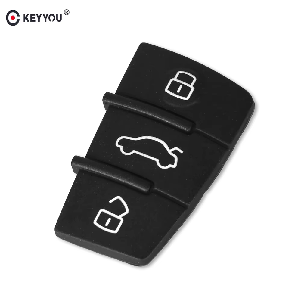 KEYYOU 3 boutons remplacement tampon en caoutchouc coque de clé Fob pour Audi A3 A4 A5 A6 A8 Q5 Q7 T