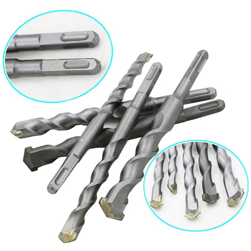 Lot de 4 forets à percussion SDS spirale rapide pour maçonnerie, 12-18mm*200mm, pointe en carbure, q