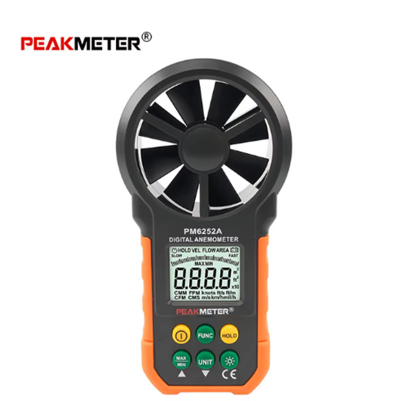 PEAKMETER PM6252A/PM6252B Anémomètre numérique, mesure de la vitesse du vent et du volume d'air, 30 