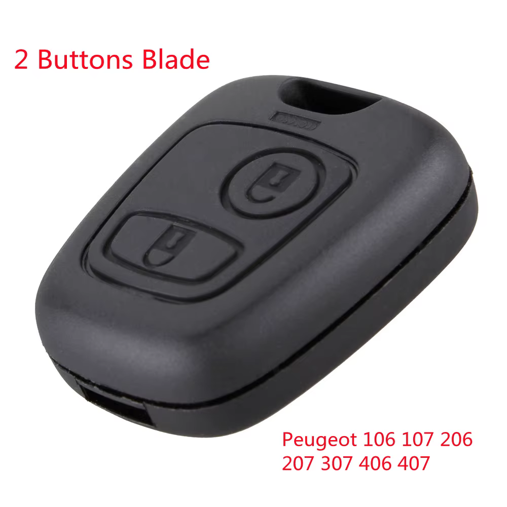 Coque de clé télécommande de voiture à 2 boutons, avec lame 307/206, adaptée à citroën C1/C2/C3/C4/X