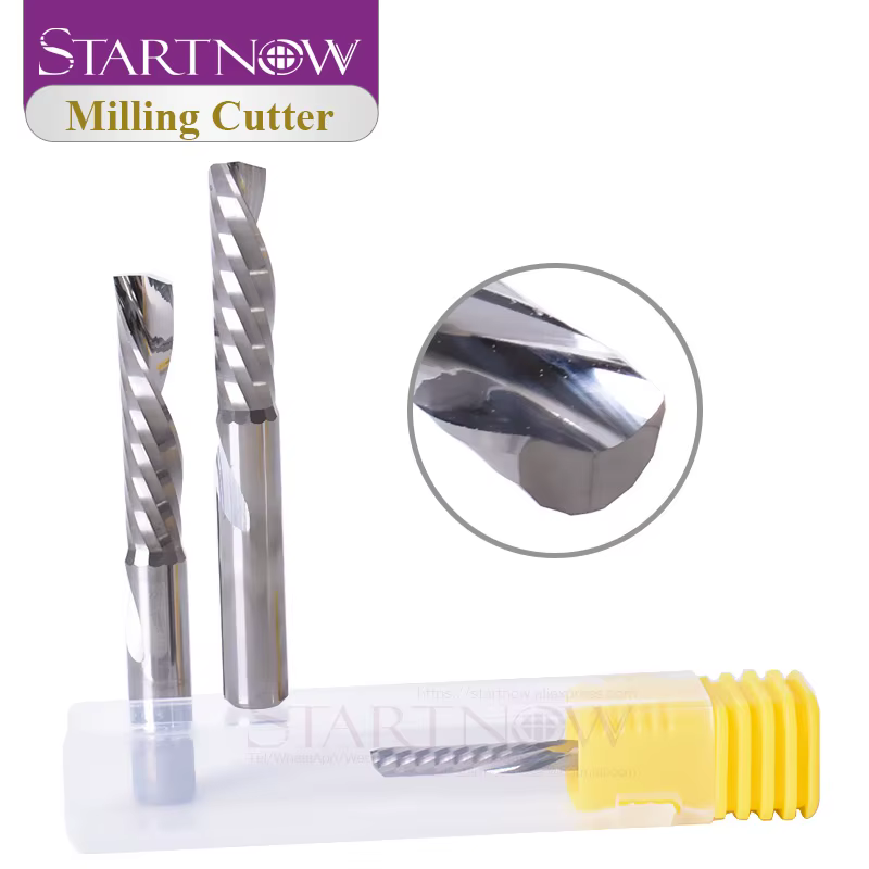 Startnow 5 pièces/lot fraise à coupe vers le bas fraise en bout à cannelure unique 3.175/4/6 carbure