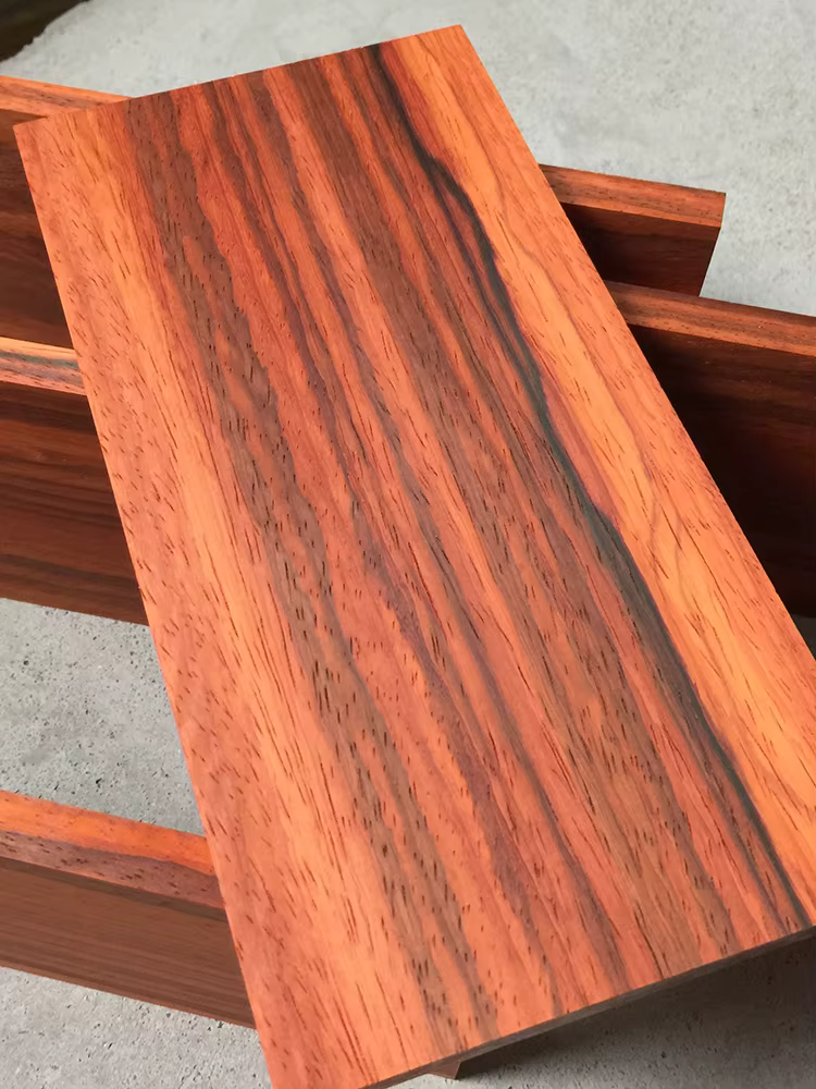 HQ T2 bricolage 0.6-1CM boîte de son mince matériel bois de palissandre africain bûche de bois Rare 