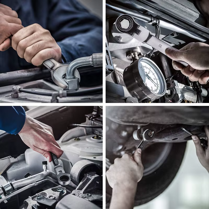 Clé à cliquet à tête pivotante Flexible, outil manuel métrique de Garage pour les réparations automo