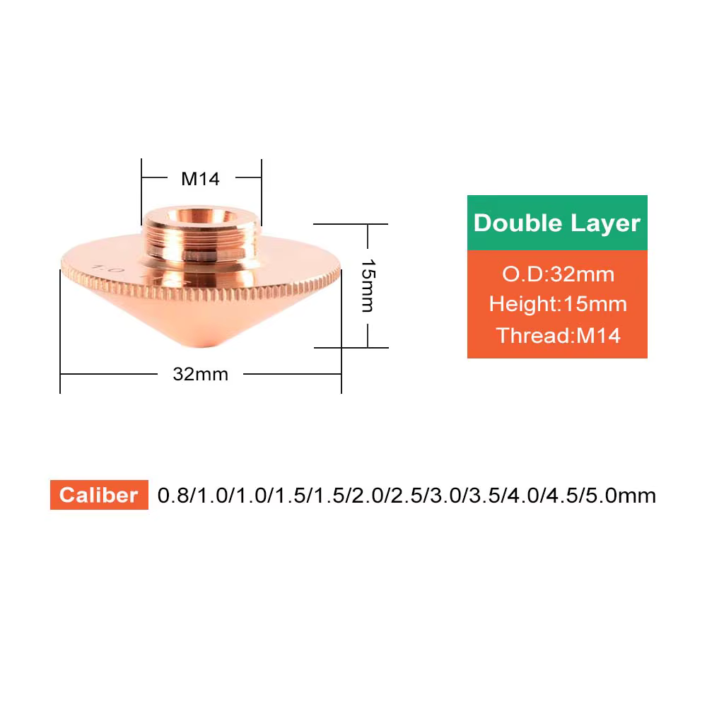 Buse Laser Raytools Dia32 M14mm BM111 BM110 BT240S BM114 buse de tête Laser pour buse de découpe de