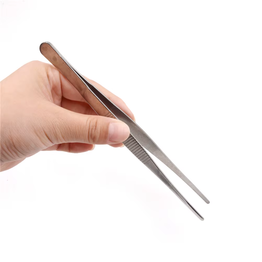 Pincettes en acier inoxydable, 12.5cm/14cm/16cm/18cm/20cm/25cm/30cm, précision dentaire médicale, lo