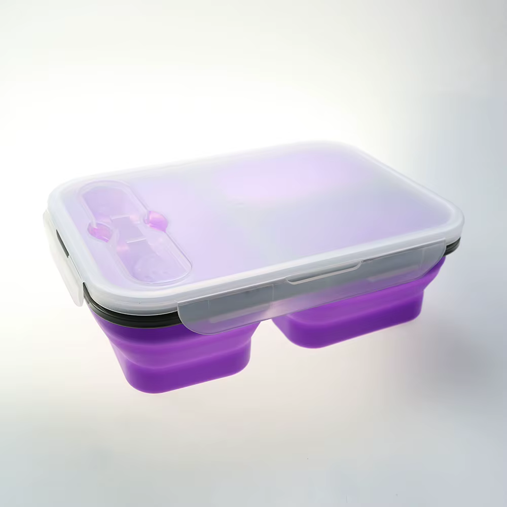 Boîte à lunch pliable en silicone Silicone World 1300ML, grande capacité, bol, boîte à bento, boîte
