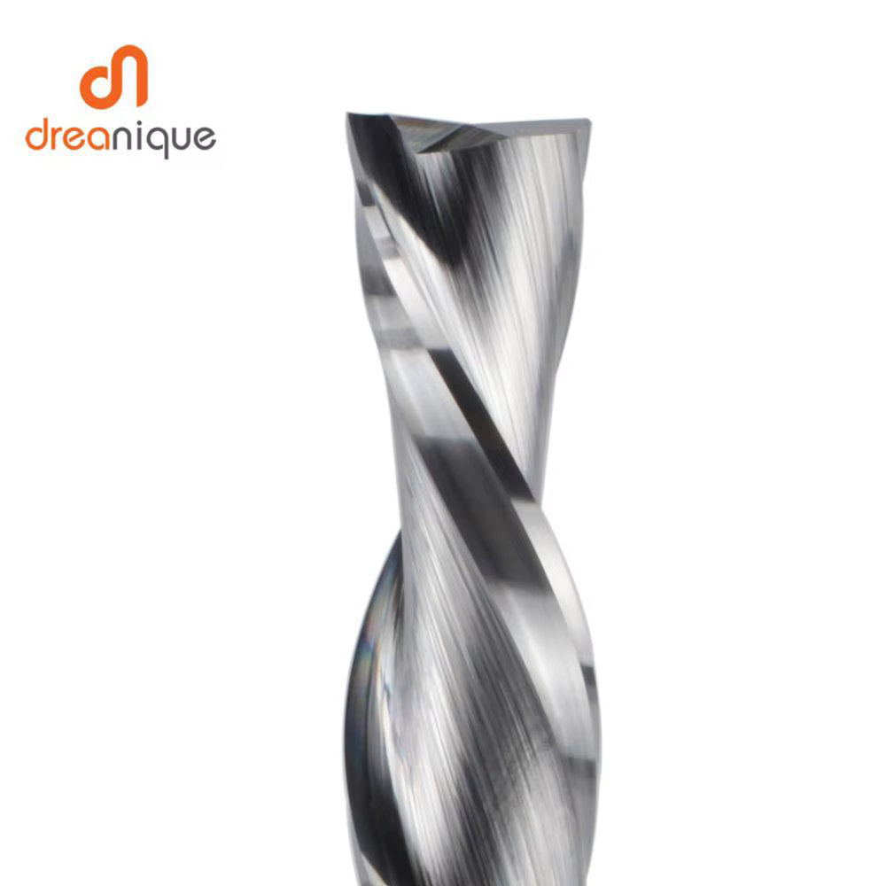 Dreanique 1pc fraise en carbure monobloc 3.175 4 6 8mm 2 cannelures spirale routeur peu carbure frai