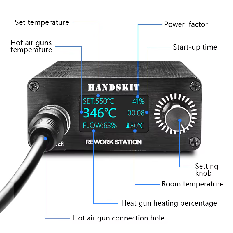 Pistolets thermiques T12, affichage numérique OLED, Station de soudage de température, Portable, ret