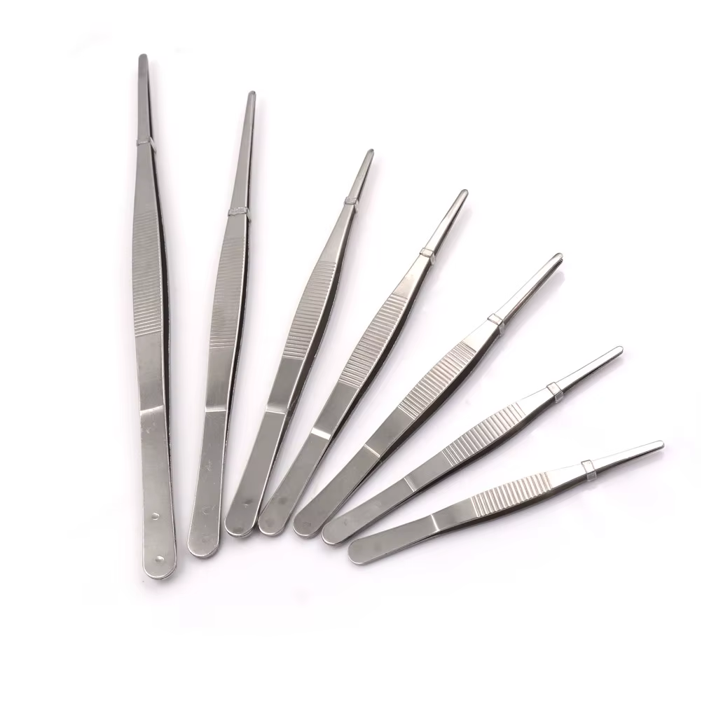 Pincettes en acier inoxydable, 12.5cm/14cm/16cm/18cm/20cm/25cm/30cm, précision dentaire médicale, lo