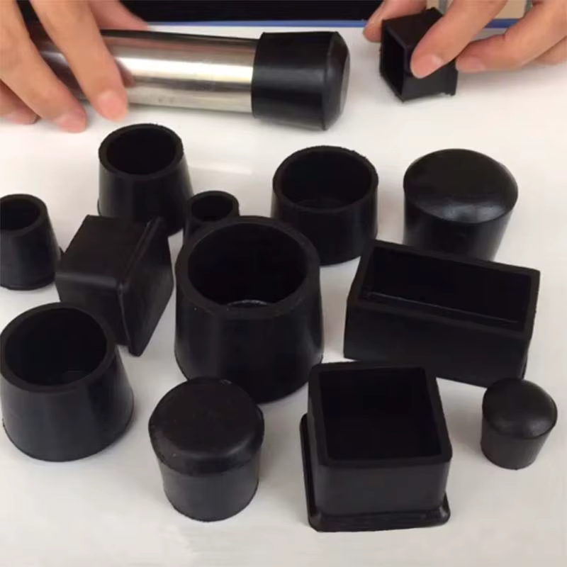 Carré/rond noir en caoutchouc chaise Table pieds meubles bâton tuyau Tube insérer bouchon bonde fin