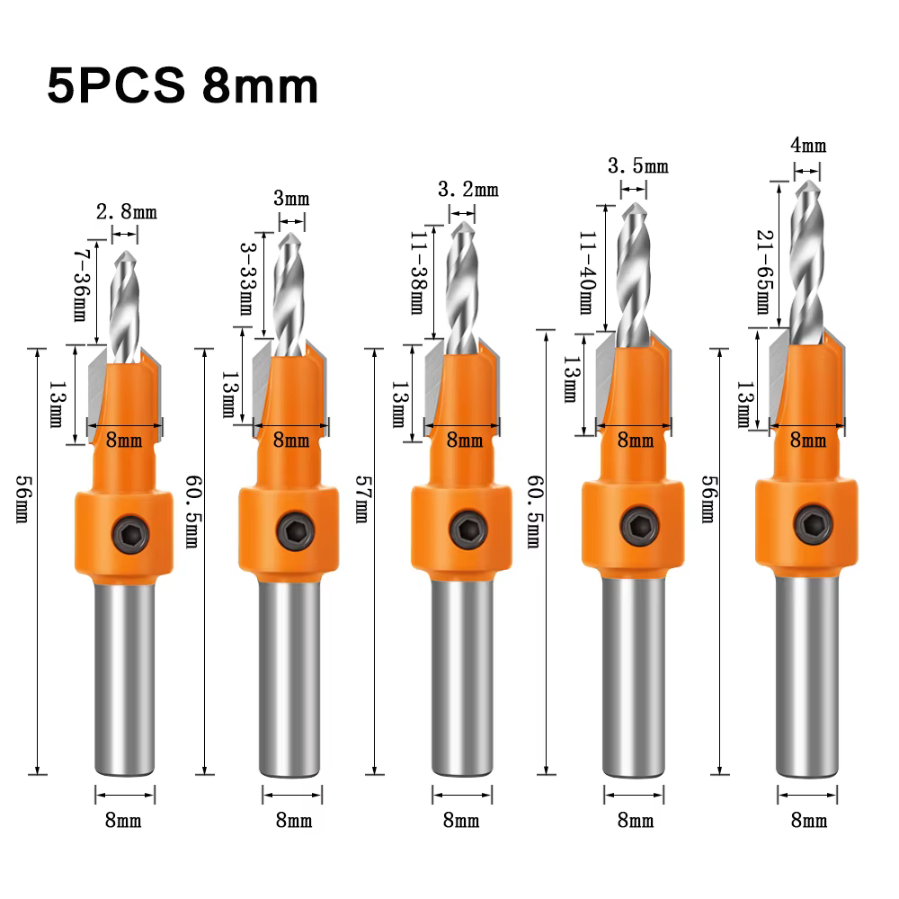 8mm tige HSS travail du bois fraise routeur Bit vis extracteur Remon démolition pour fraise à bois o