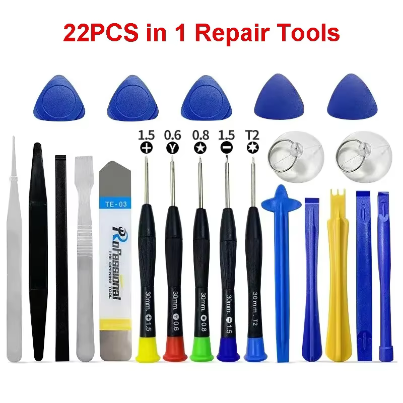 Kit d'outils de réparation de téléphone de précision 22 en 1, jeu de tournevis, outils de démontage 