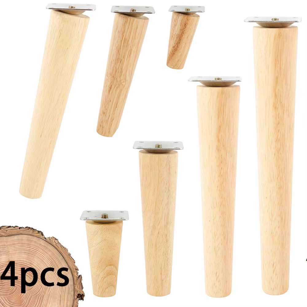 4 pièces pieds de meubles en bois massif canapé Table meuble TV Support stabiliser les pieds antidér