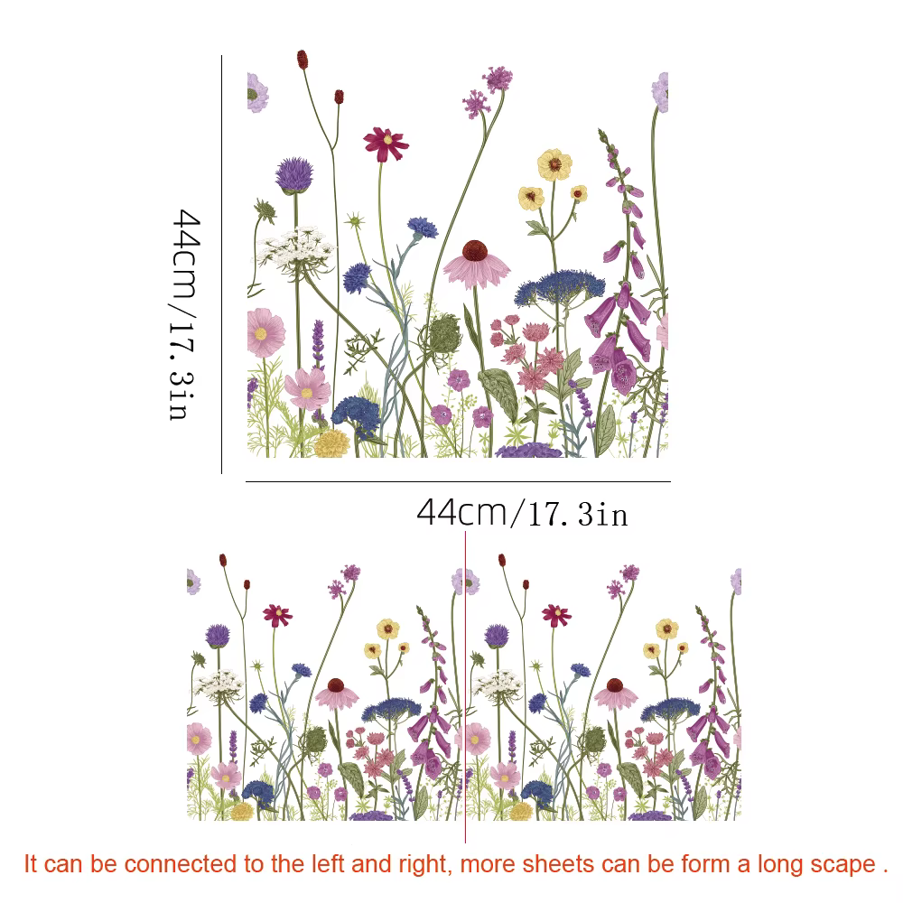 Film de bordure de vitrail floral coloré, leges s'accrochent perfecTransparent pour décalcomanie, au