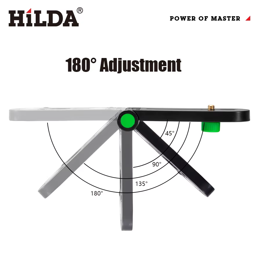 HILDA Mini support mural de niveau laser réglable 180 ° Support mural pour niveaux Laser à filetag