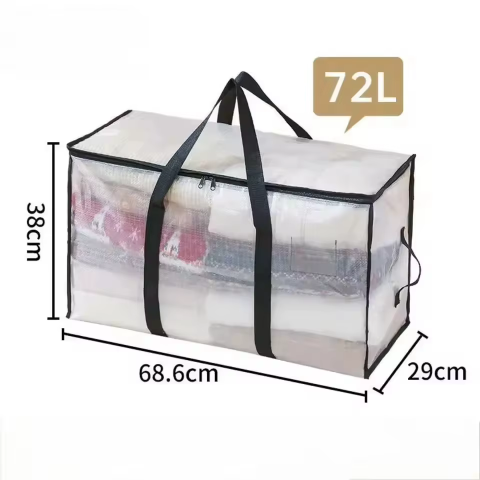 Sac de rangement pliable et résistant à l'humidité pour vêtements d'hiver et couettes en coton, gran
