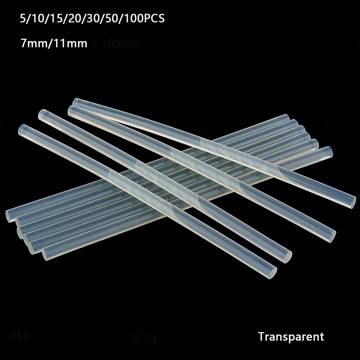 Bâtons de colle pour pistolet thermofusible Transparent, 7mm / 11mm, 5 à 100 pièces/lot, pour pistol