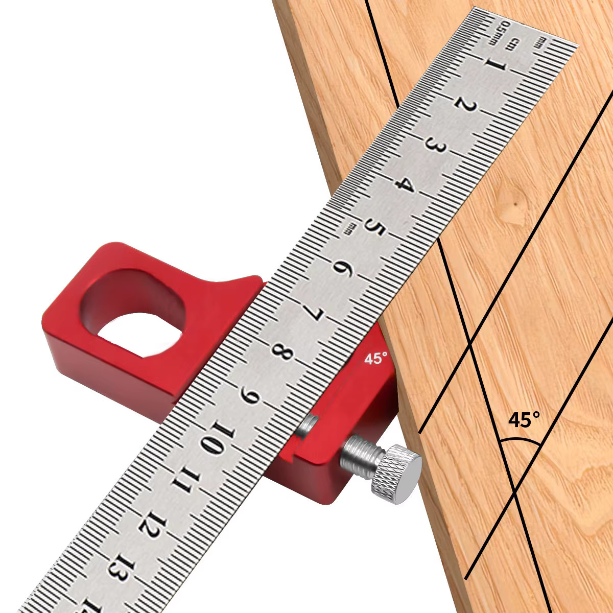 Bloc de positionnement de règle en acier, Angle de 45/60/90 degrés, jauge de marquage de ligne, traç