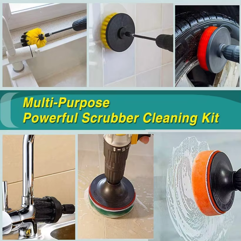 UNTIOR – ensemble de fixation de brosse pour perceuse électrique, brosse à récurer électrique, polis