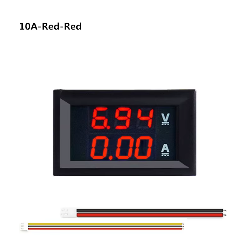 Voltmètre ampèremètre DC 100V 10A, haute qualité, bleu + rouge, LED, double jauge numérique