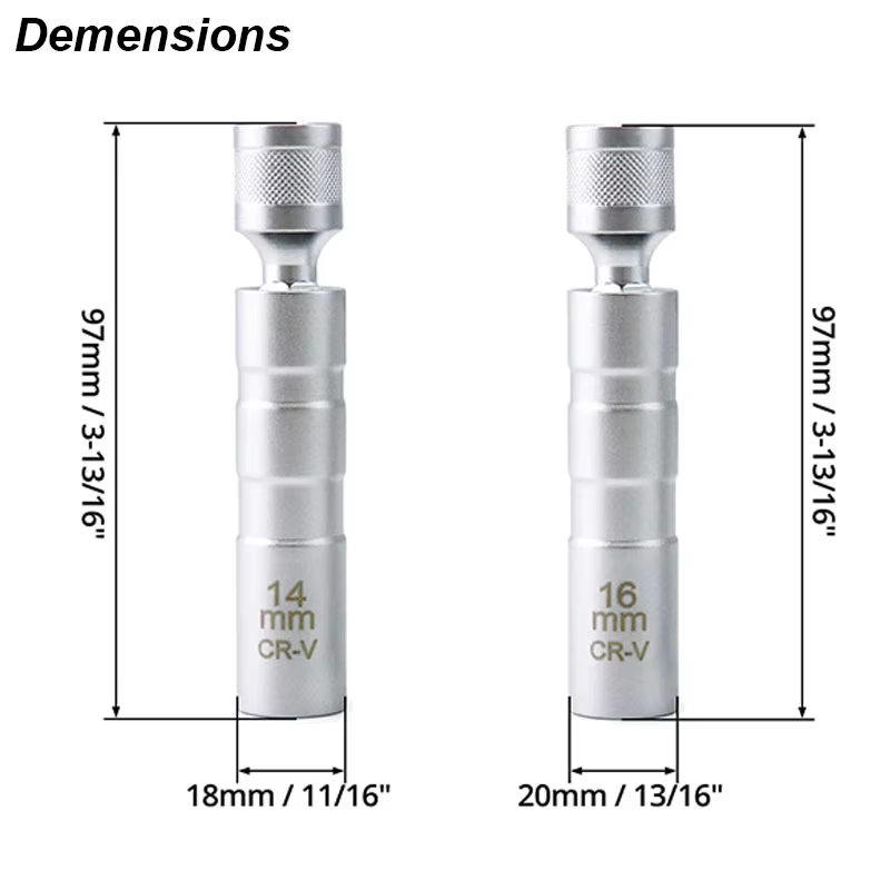 Adaptateur de clé à douille de bougie d'allumage 14mm 16mm, Kit de réparation de remplacement, coupl