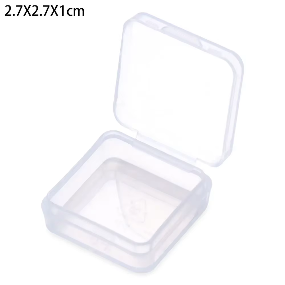 Boîte de rangement transparente pour petits objets, conteneur carré pour bijoux, perles, outils de p