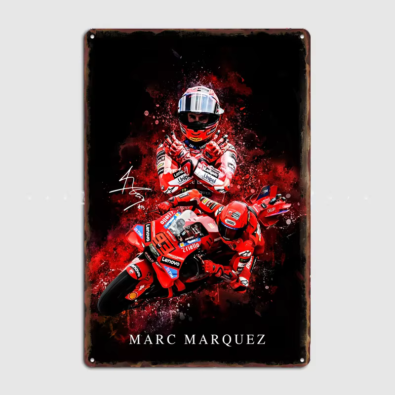 Affiche de moto Marc Marquez, plaque métallique, décoration personnalisée pour club, bar, chambre, i