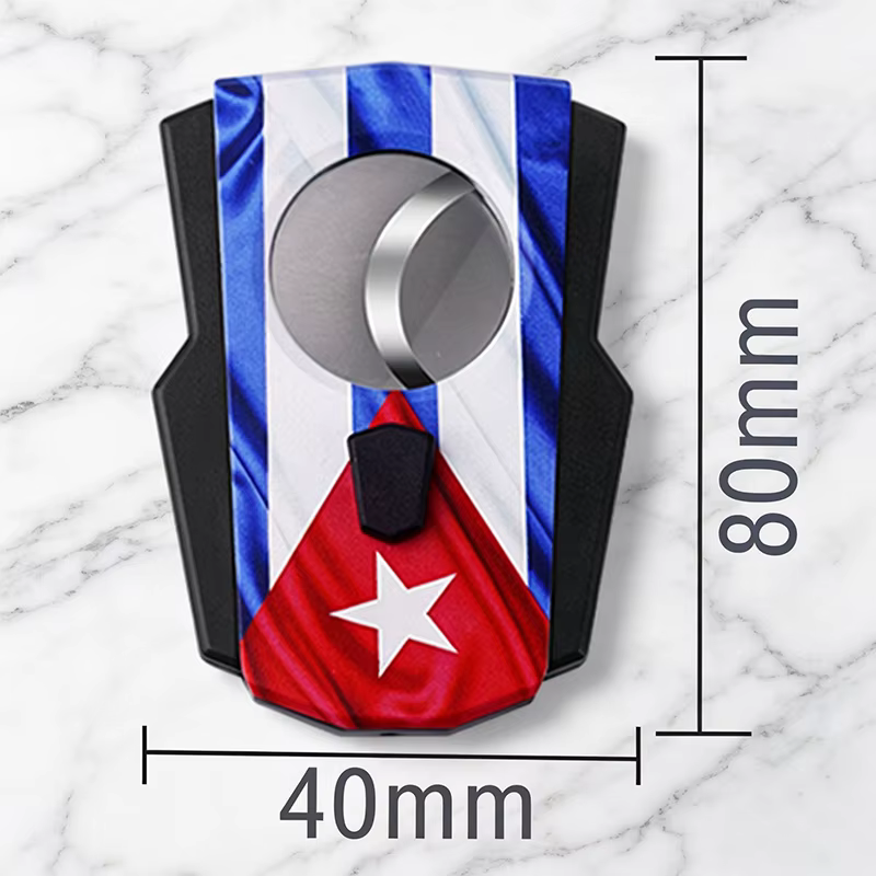 Ensemble de cigares avec drapeau cubain, coupe-cigares en acier inoxydable, cendrier à cigares plaqu