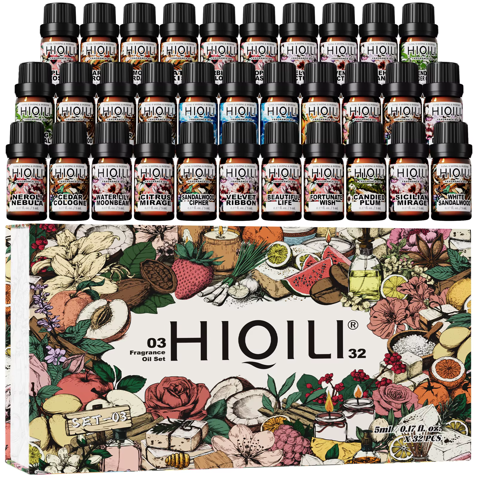 Coffret cadeau HIQILI, ensemble de 32 pièces, huile parfumée composite, pour filles et famille, pour
