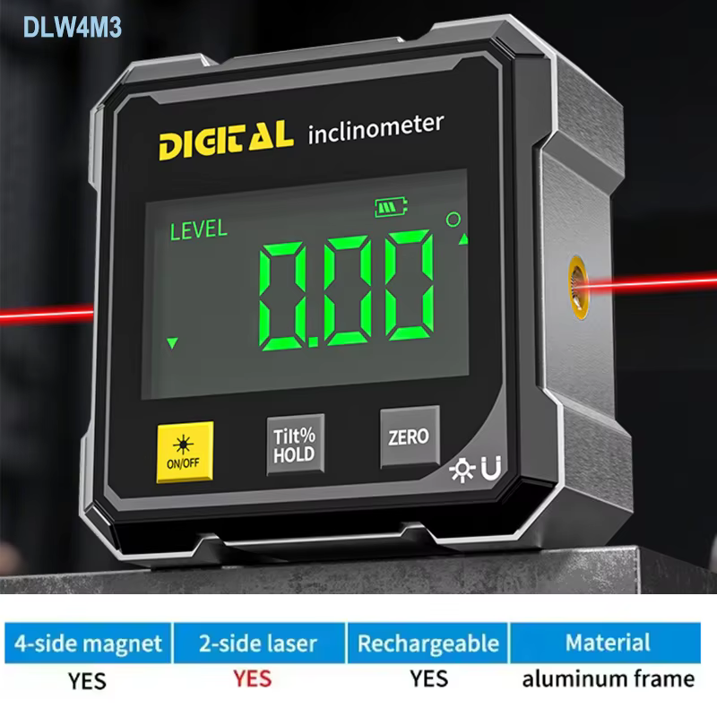 Boîte d'angle de niveau numérique de qualité civile de haute qualité avec double laser et rapporteur