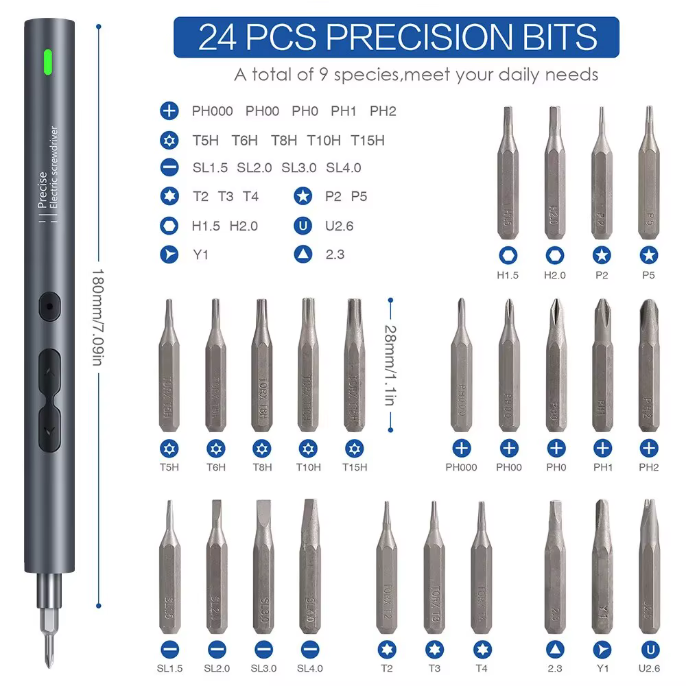 Tournevis électrique, ensembles de précision 62 en 1, Kit d'outils électriques, Mini petites embouts