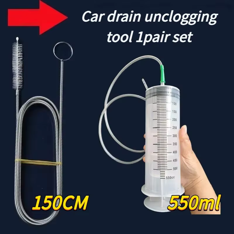 1 paire de dissolvant de vidange de toit ouvrant automatique, kit de nettoyage de tuyaux flexibles, 
