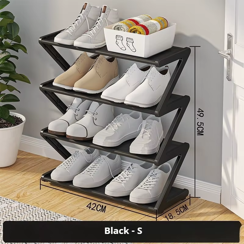 Meuble à chaussures multicouche en forme de Z pour la maison, le dortoir, anti-poussière, rangement 