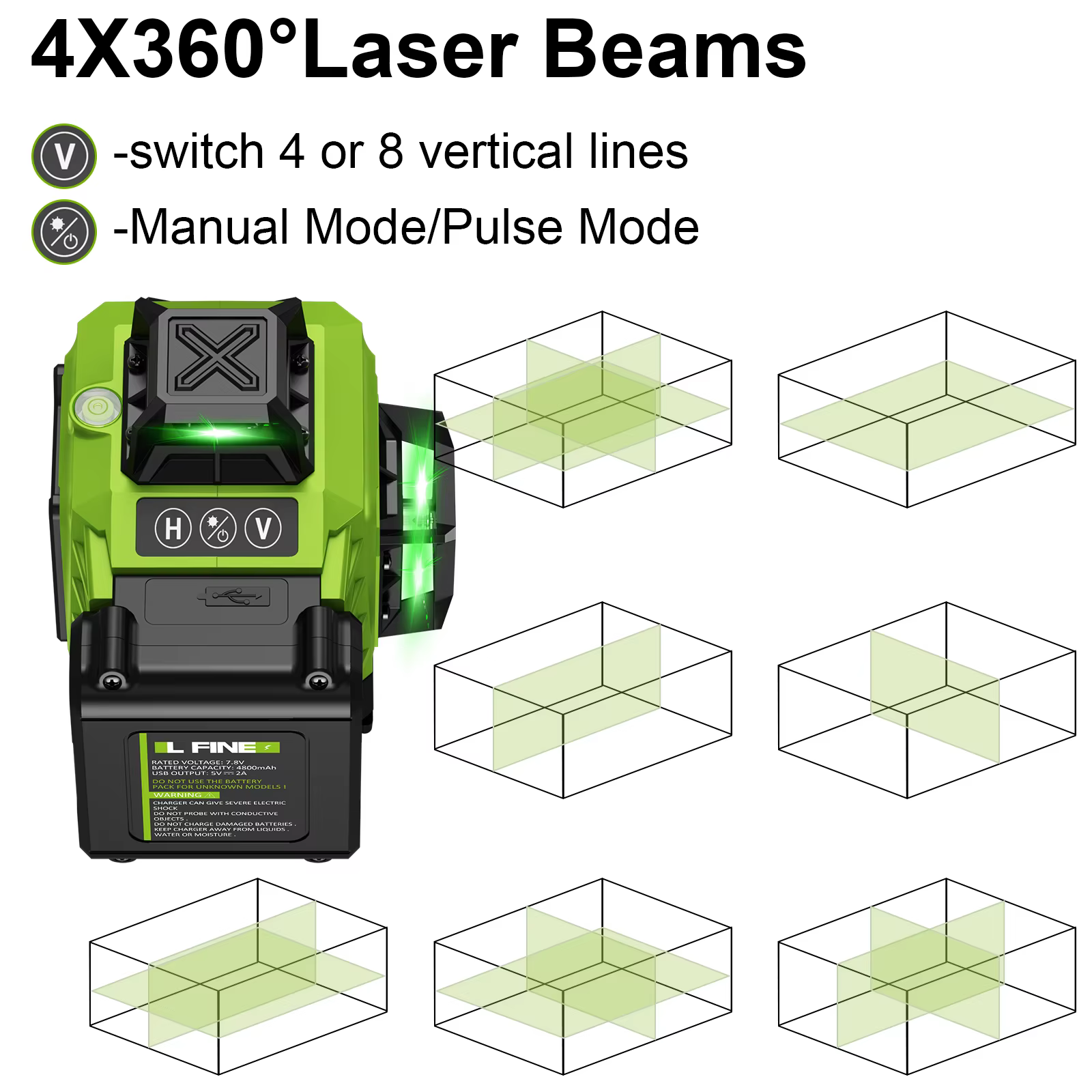 Lfine2/4D16 Lignes 360 ° Niveaux laser auto-nivelants trépied en option et outil de niveau laser pro