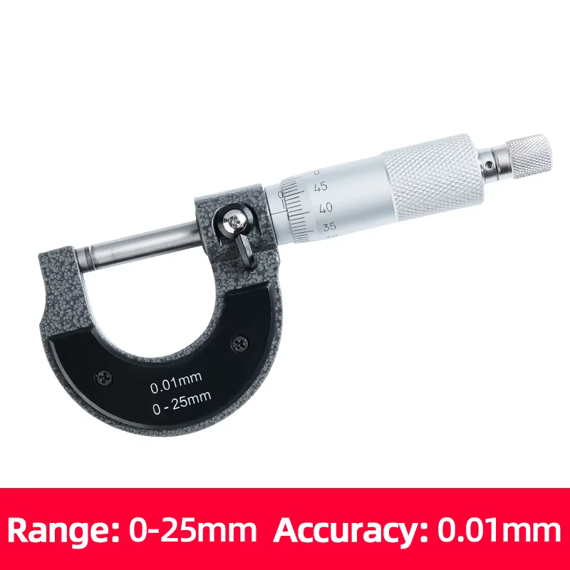 Micromètre extérieur QIDA LASER 0-25 mm 0,01 mm Jauge métrique mécanique pour mesure de précision